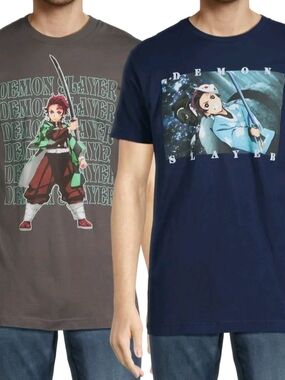 Demon Slayer Men's Graphic Tee Shirts, 2-Pack 3XL BRAND NEW